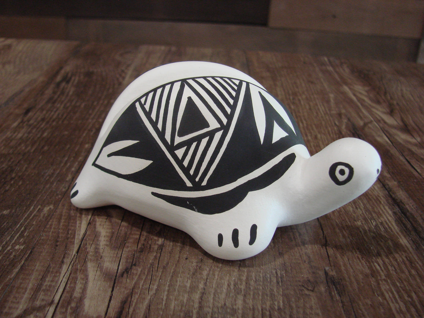 Native American Hand Painted Acoma Turtle Card Holder Pottery by Concho