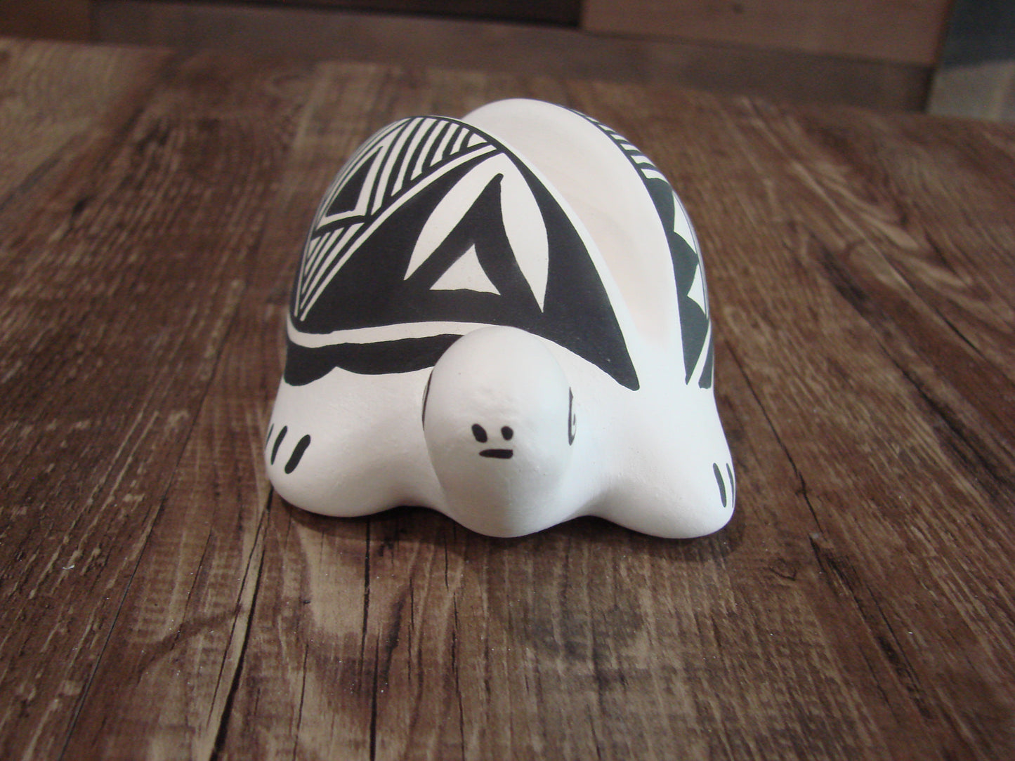 Native American Hand Painted Acoma Turtle Card Holder Pottery by Concho