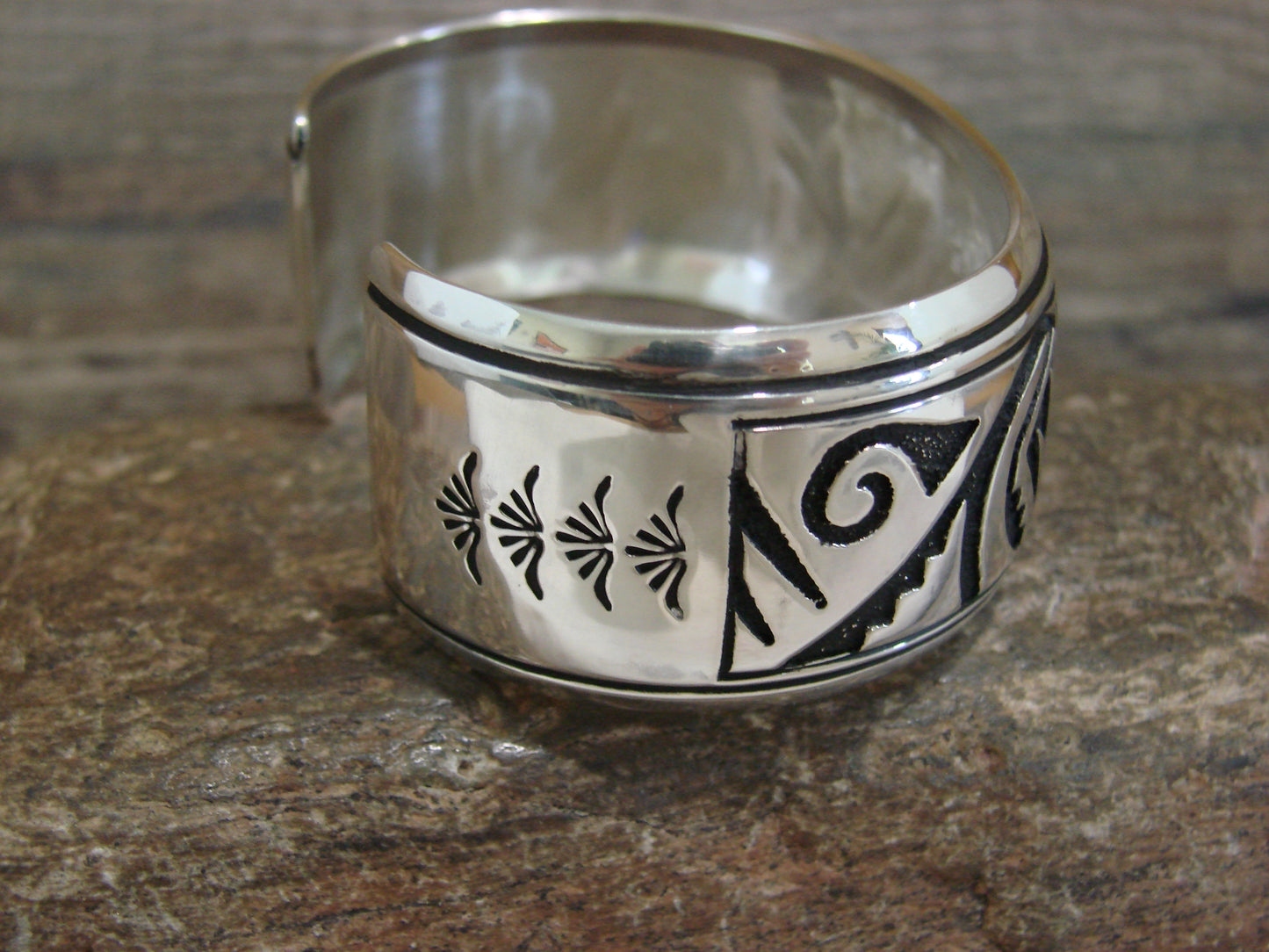 Native American Sterling Silver Petroglyph Bracelet by Singer