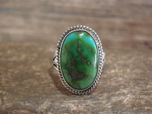 Native American Sterling Silver & Sonoran Turquoise Ring by Saunders - Size 6