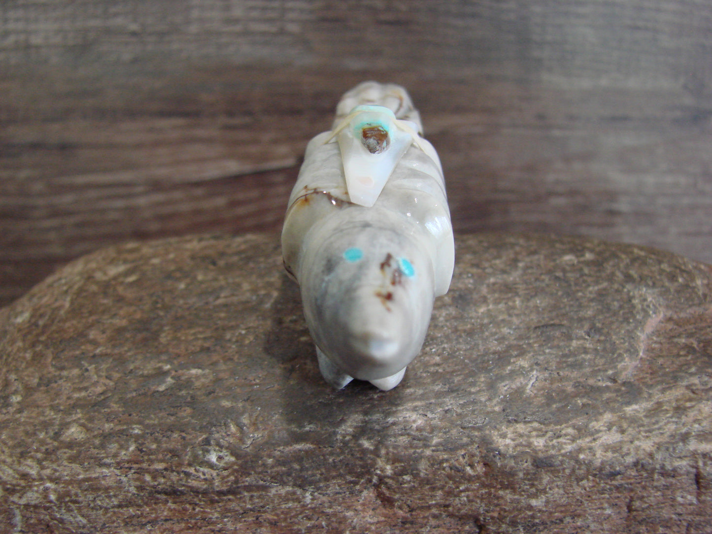 Native American Zuni Indian Stone Marble Bird Fetish by Leekya