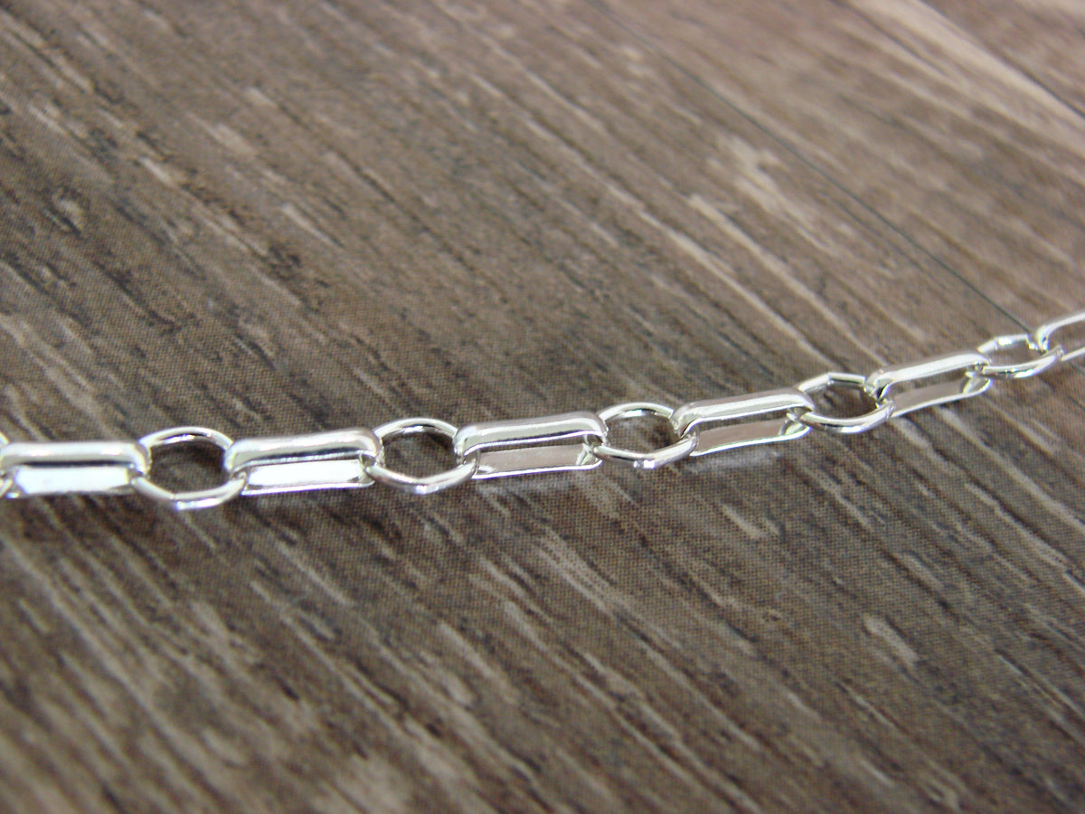 Native American Sterling Silver Multi Stone Inlay Link Necklace - Qualo