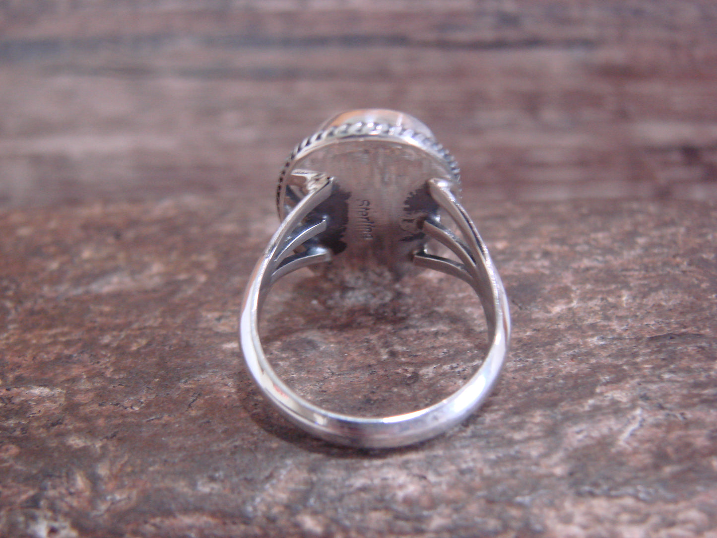 Native American Sterling Silver & Sonoran Turquoise Ring by Saunders - Size 6