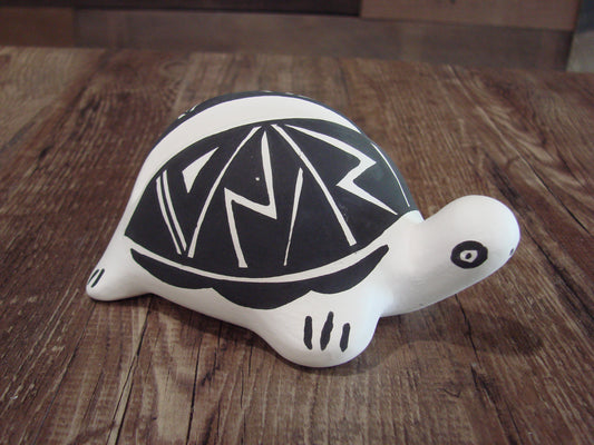 Native American Hand Painted Acoma Turtle Card Holder Pottery by Concho
