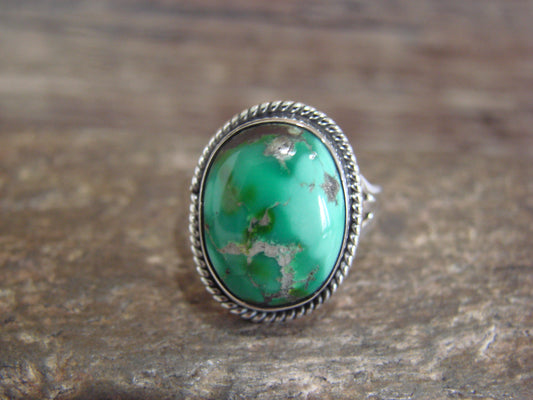Native American Sterling Silver & Sonoran Turquoise Ring by Saunders - Size 6