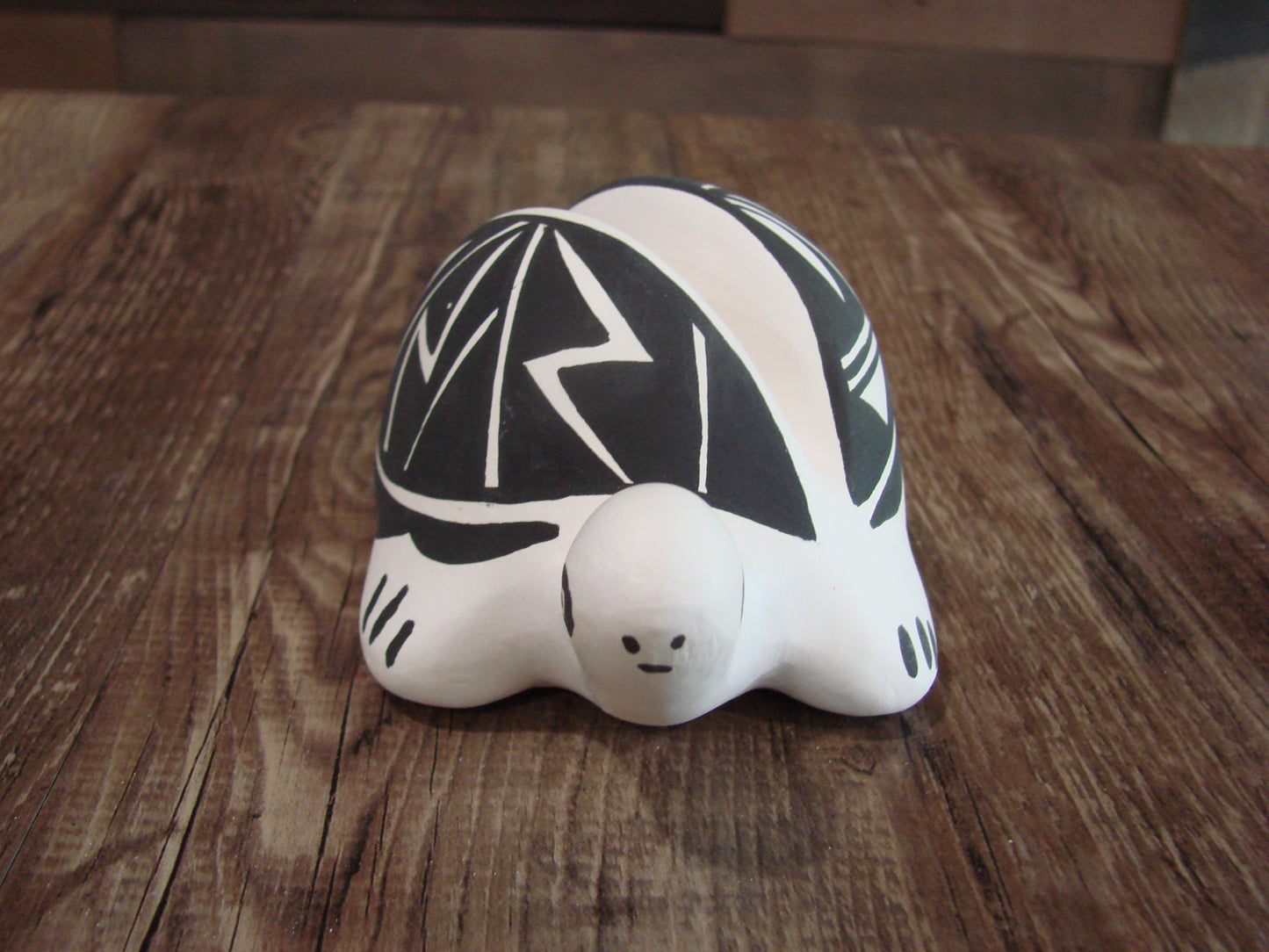 Native American Hand Painted Acoma Turtle Card Holder Pottery by Concho