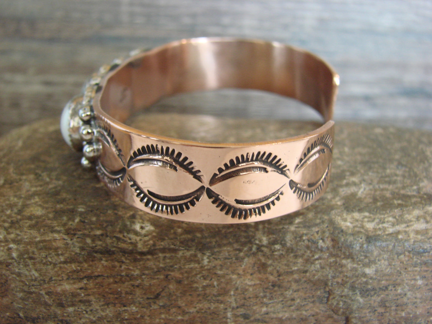 Native American Copper & Howlite Bracelet by Cleveland