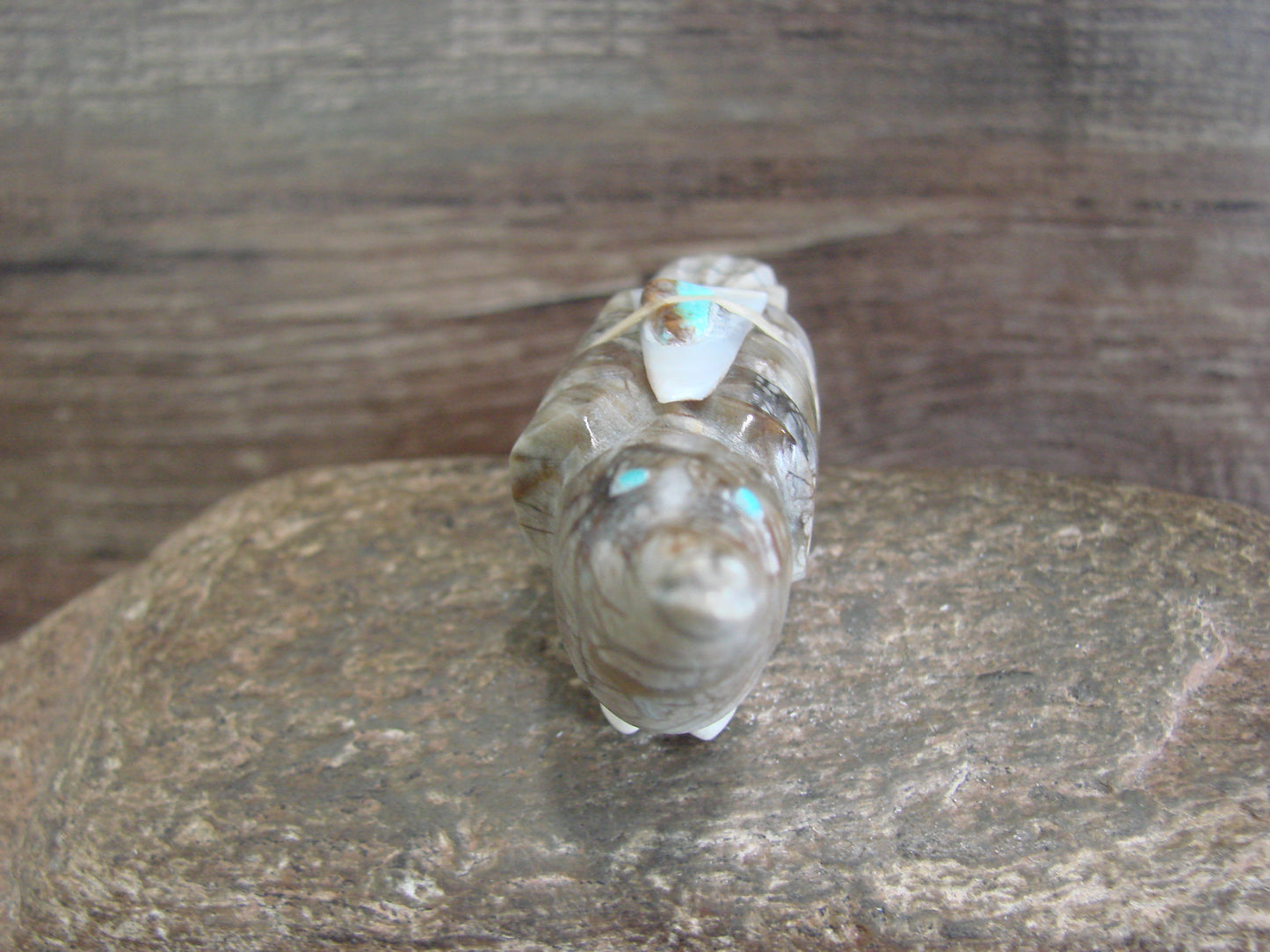 Native American Zuni Indian Stone Marble Bird Fetish by Leekya