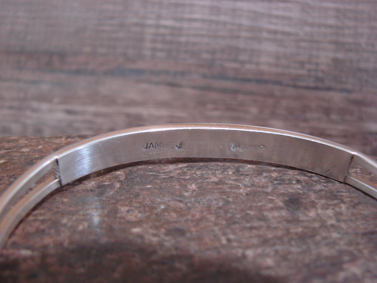Native American Sterling Silver Turquoise Inlay Row Cuff Bracelet - Johnson
