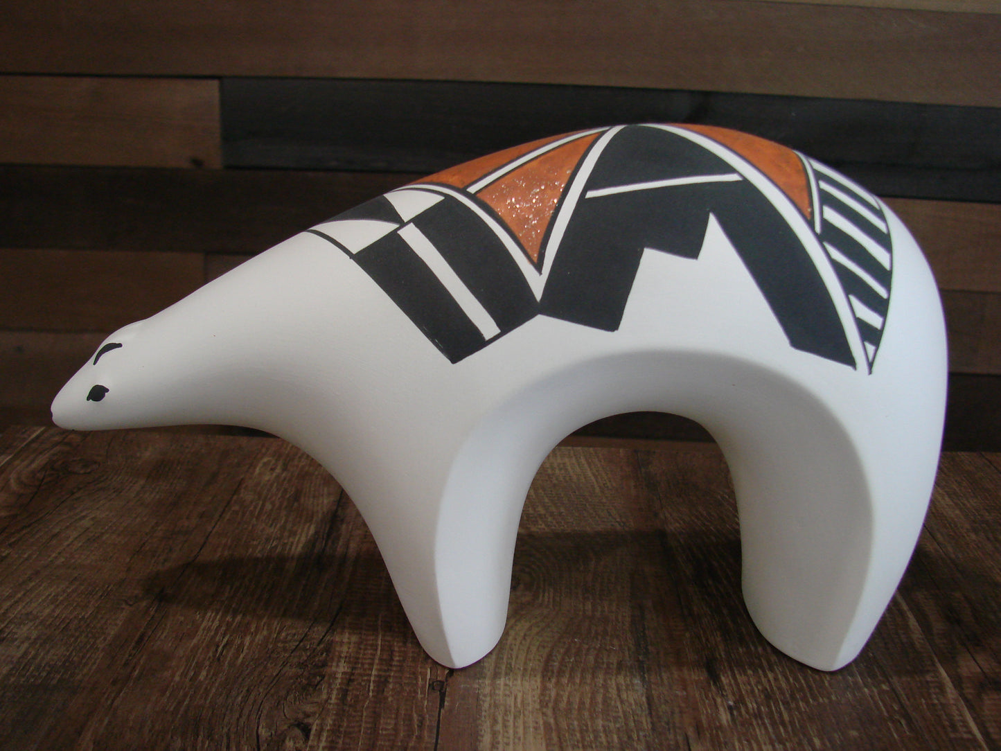 Native American Hand Painted Acoma Bear Pottery by Kuutimaitsa