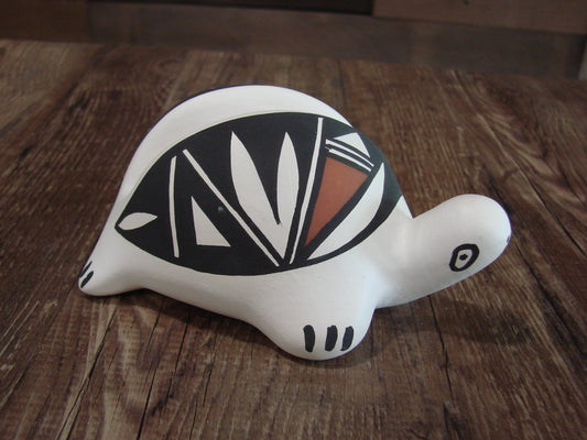Native American Hand Painted Acoma Turtle Card Holder Pottery by Concho