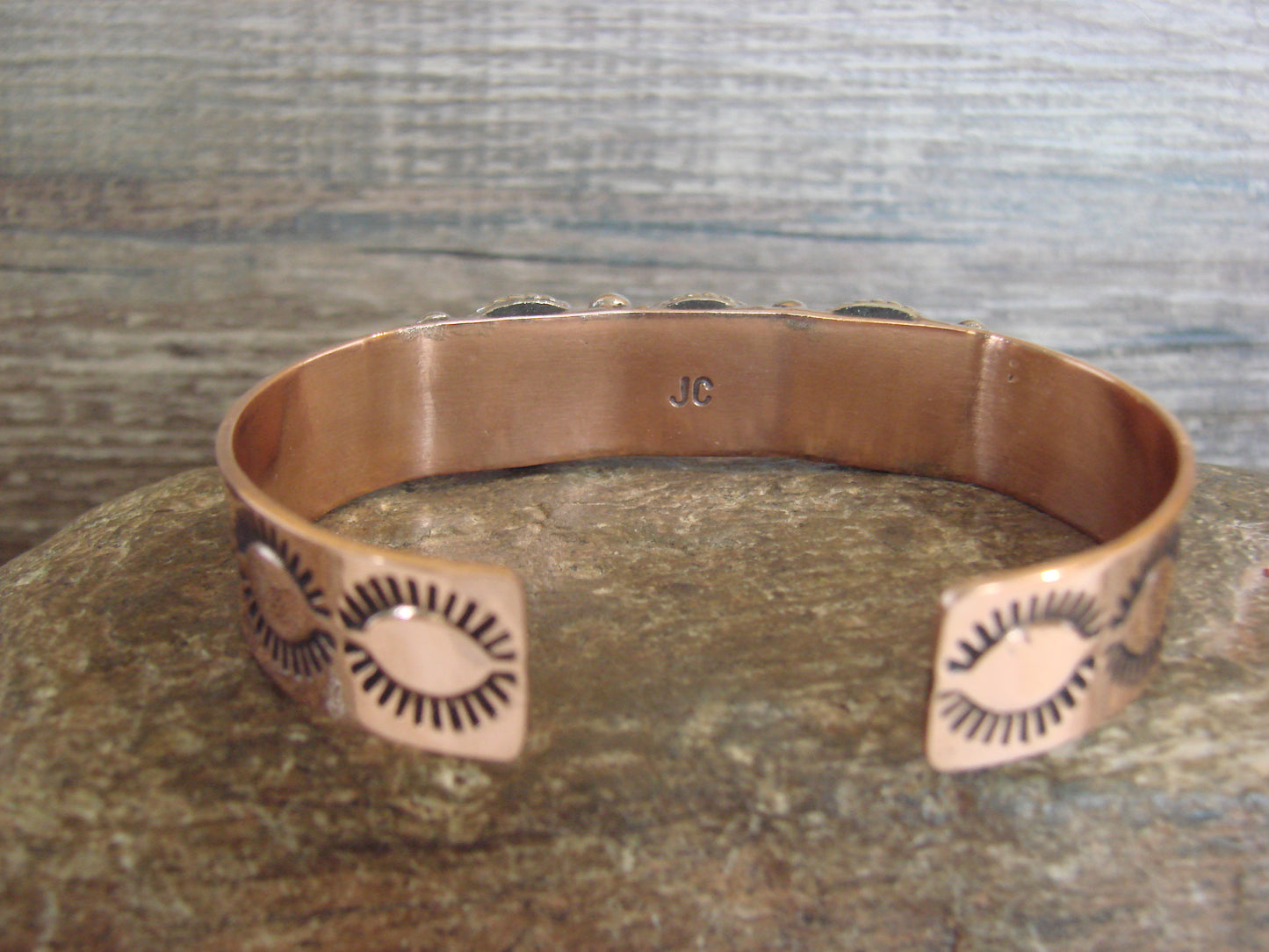 Native American Copper & Howlite Bracelet by Cleveland