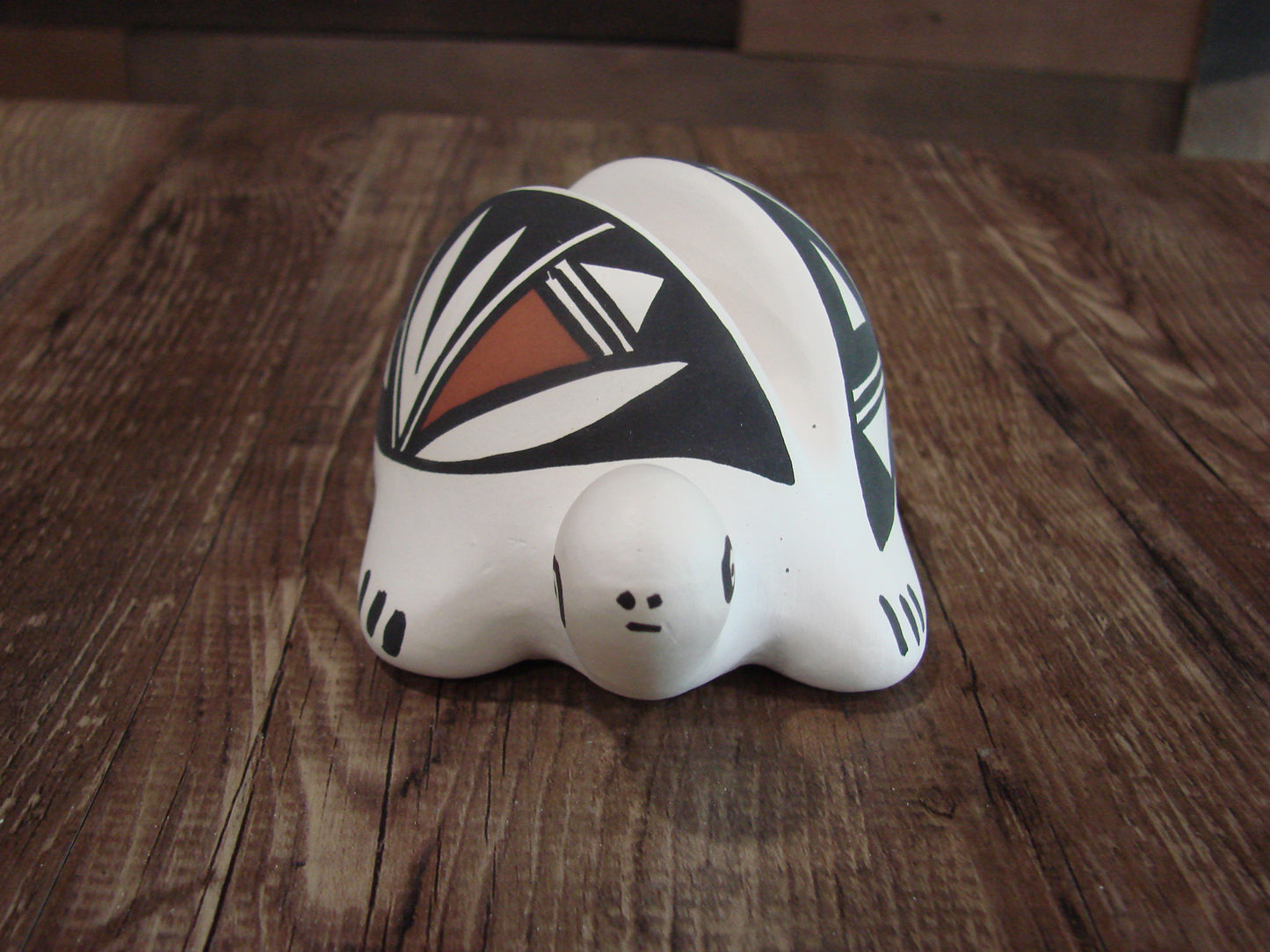 Native American Hand Painted Acoma Turtle Card Holder Pottery by Concho
