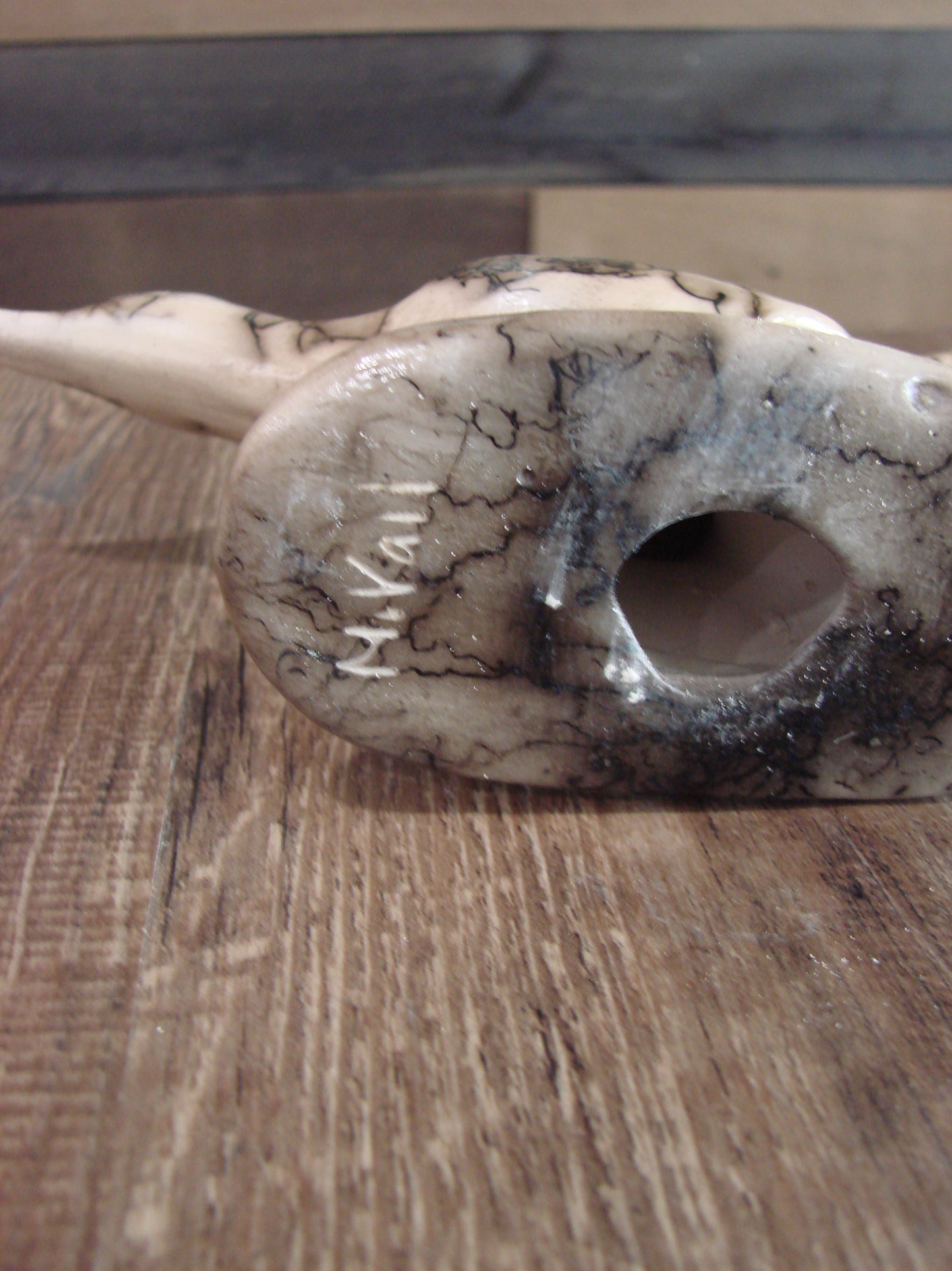 Native American Pottery Horse Hair Road Runner Sculpture by Vail