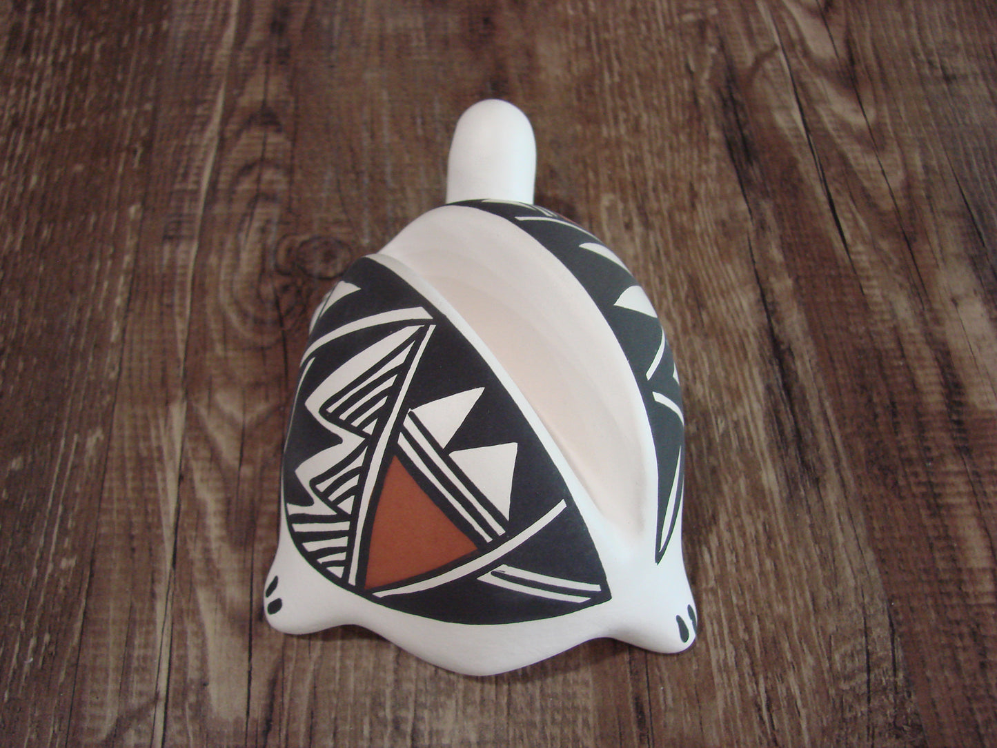 Native American Hand Painted Acoma Turtle Card Holder Pottery by Concho