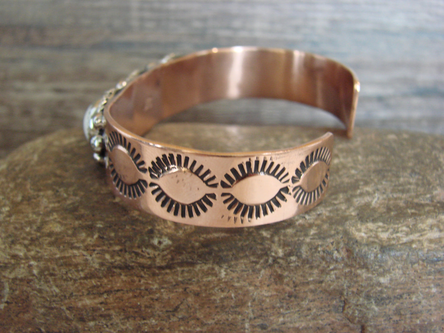 Native American Copper & Howlite Bracelet by Cleveland