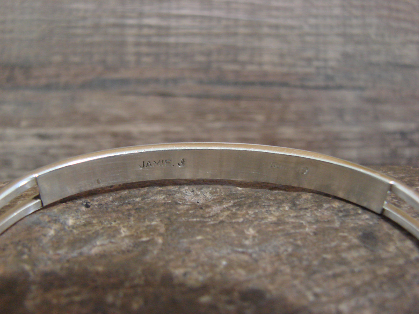 Native American Sterling Silver Turquoise Inlay Row Cuff Bracelet - Johnson