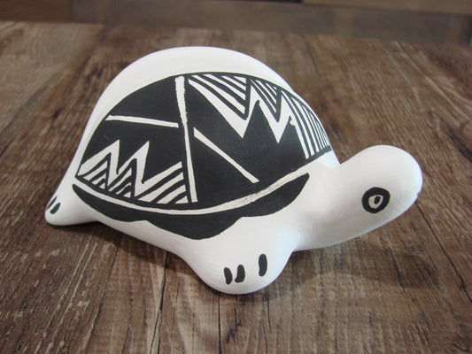 Native American Hand Painted Acoma Turtle Card Holder Pottery by Concho
