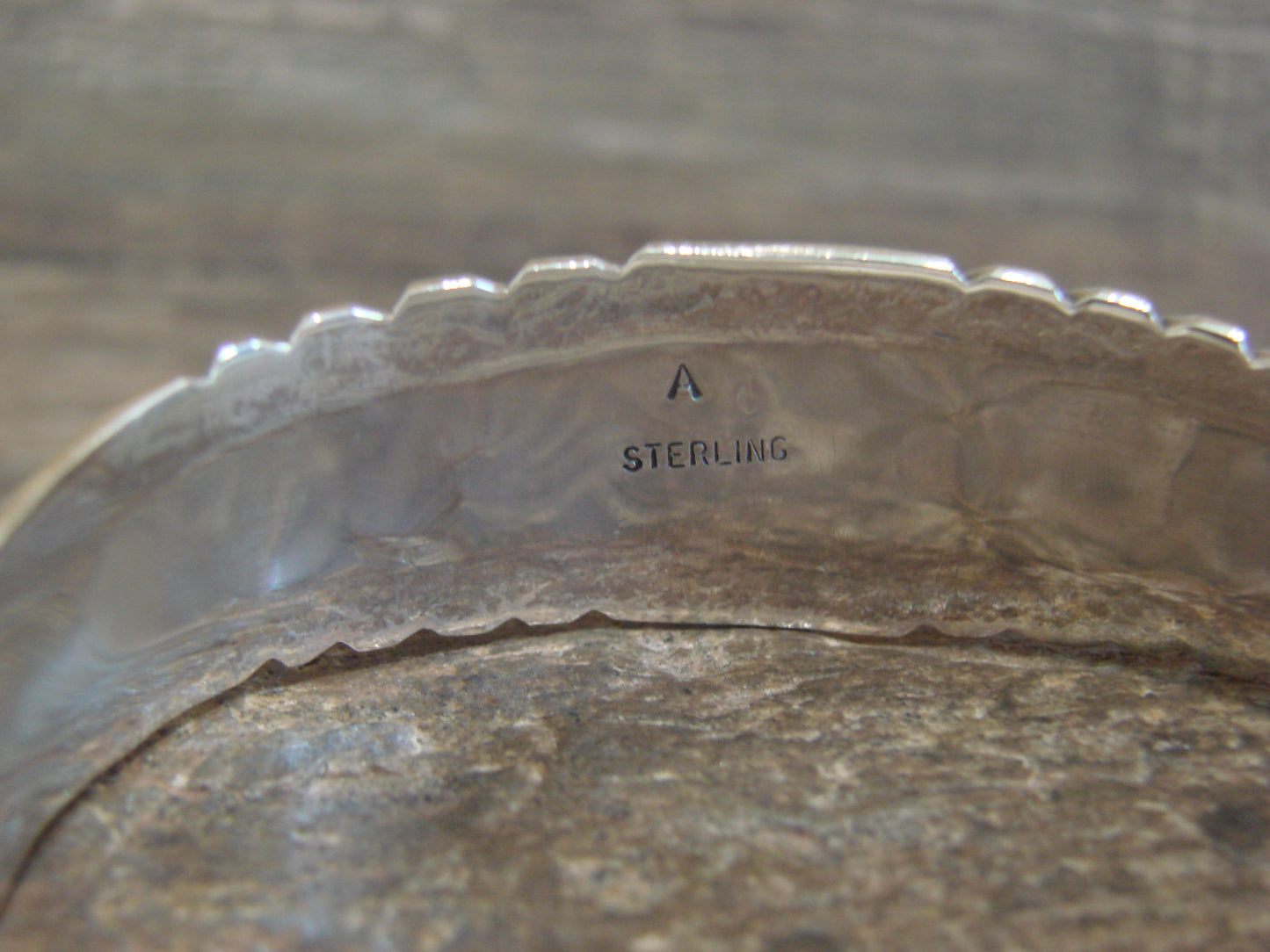 Native American Sterling Silver & Turquoise Row Bracelet by White Goat
