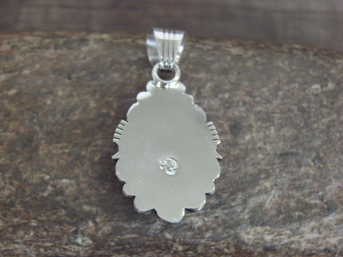 Native American Sterling Silver & Sonoran Turquoise Pendant - Benally