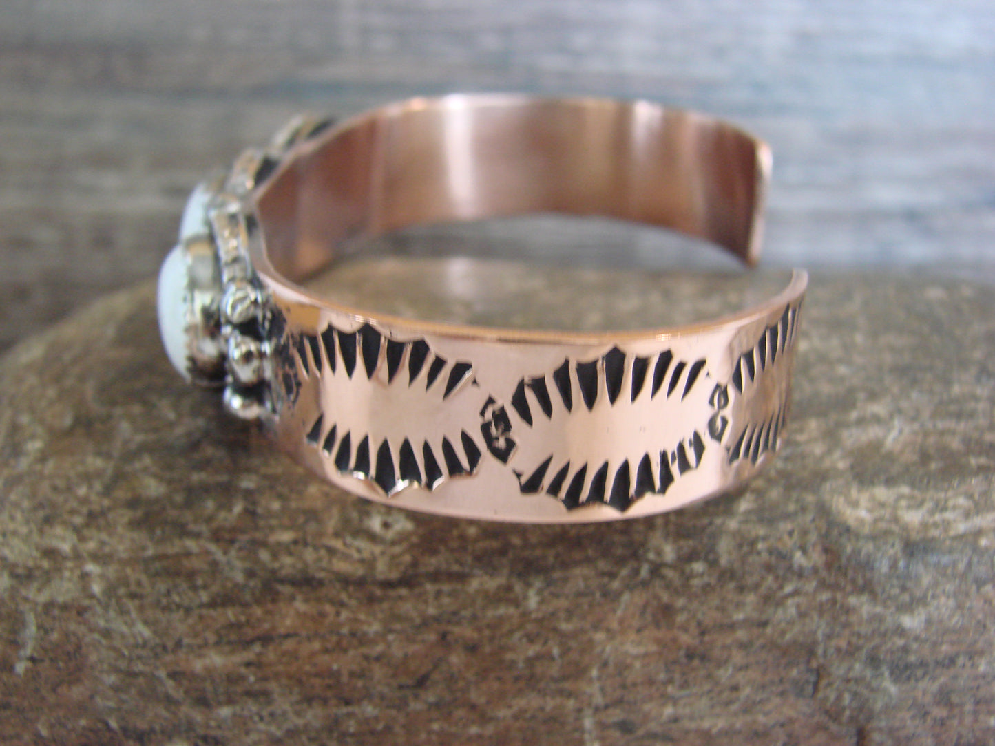 Native American Copper & Howlite Bracelet by Cleveland