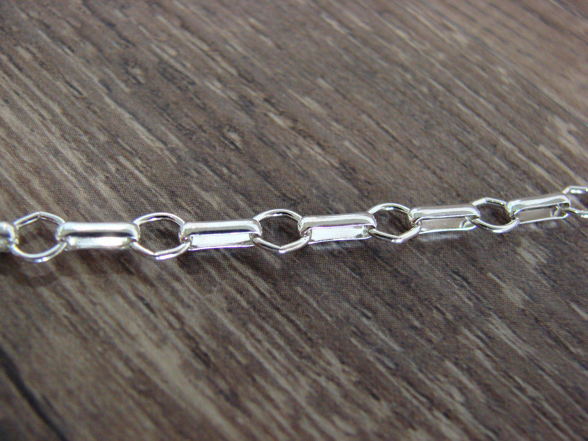 Native American Sterling Silver Multi Stone Inlay Link Necklace - Qualo