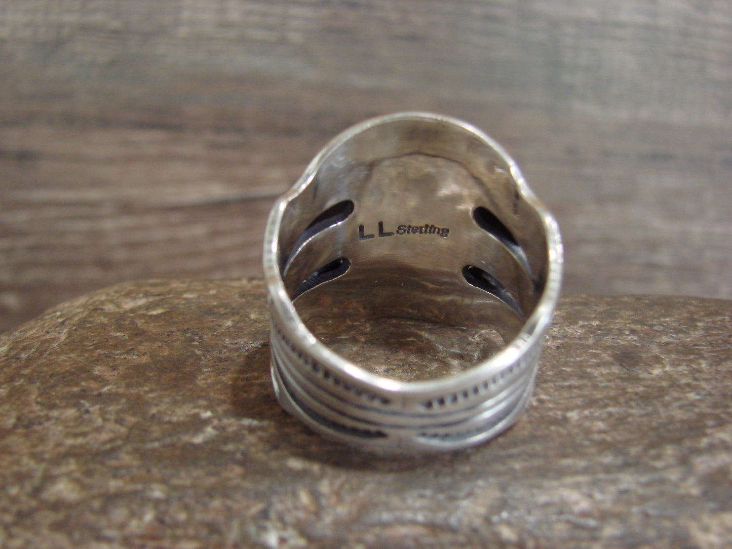 Native American Sterling Silver & Turquoise Ring - Lee - Size 13