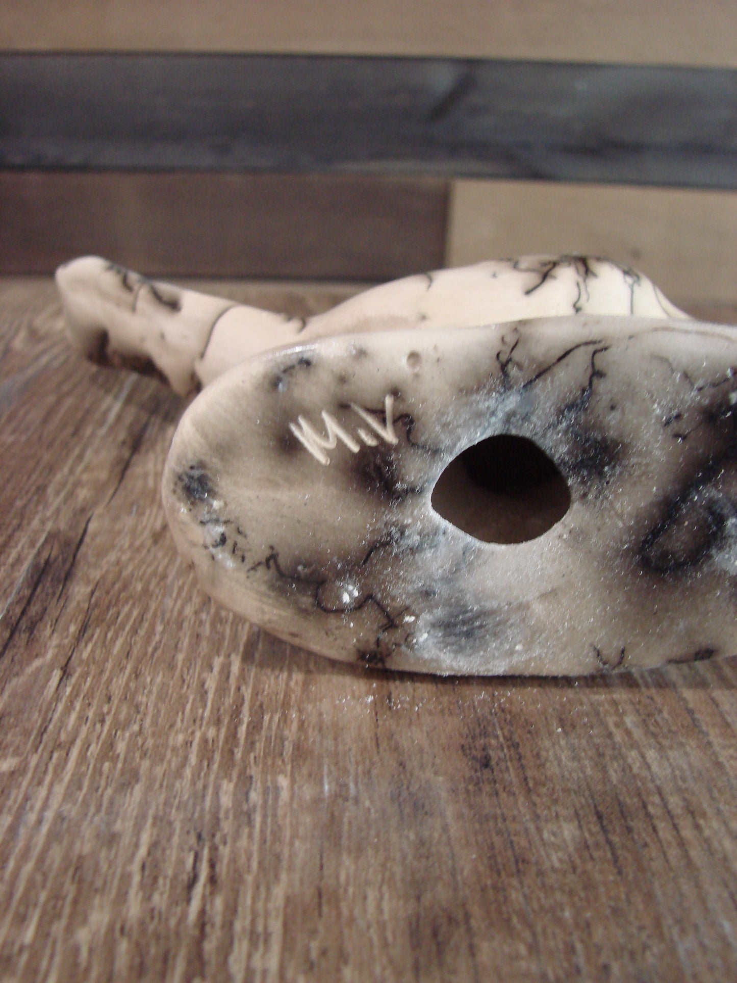 Native American Pottery Horse Hair Road Runner Sculpture by Vail