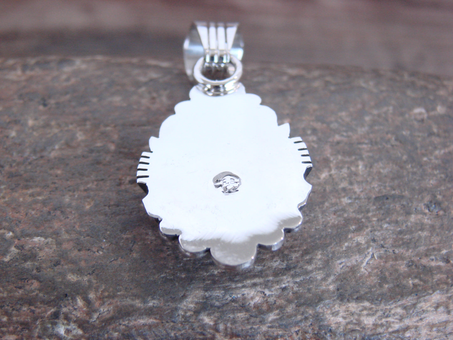 Native American Sterling Silver & Sonoran Turquoise Pendant - Benally