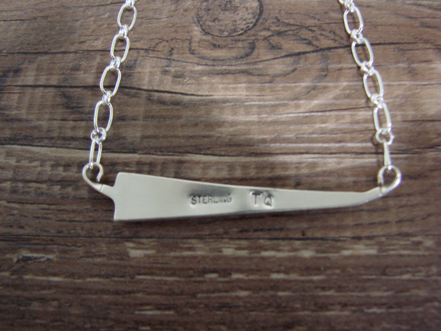 Native American Sterling Silver 18" Multi Stone Inlay Link Necklace - Qualo