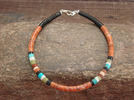 Native American Spiny Oyster Heishi Bracelet by Calabaza