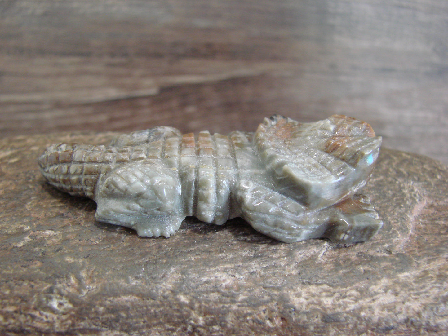 Native American Zuni Indian Picasso Marble Horned Lizard Fetish by Mackel