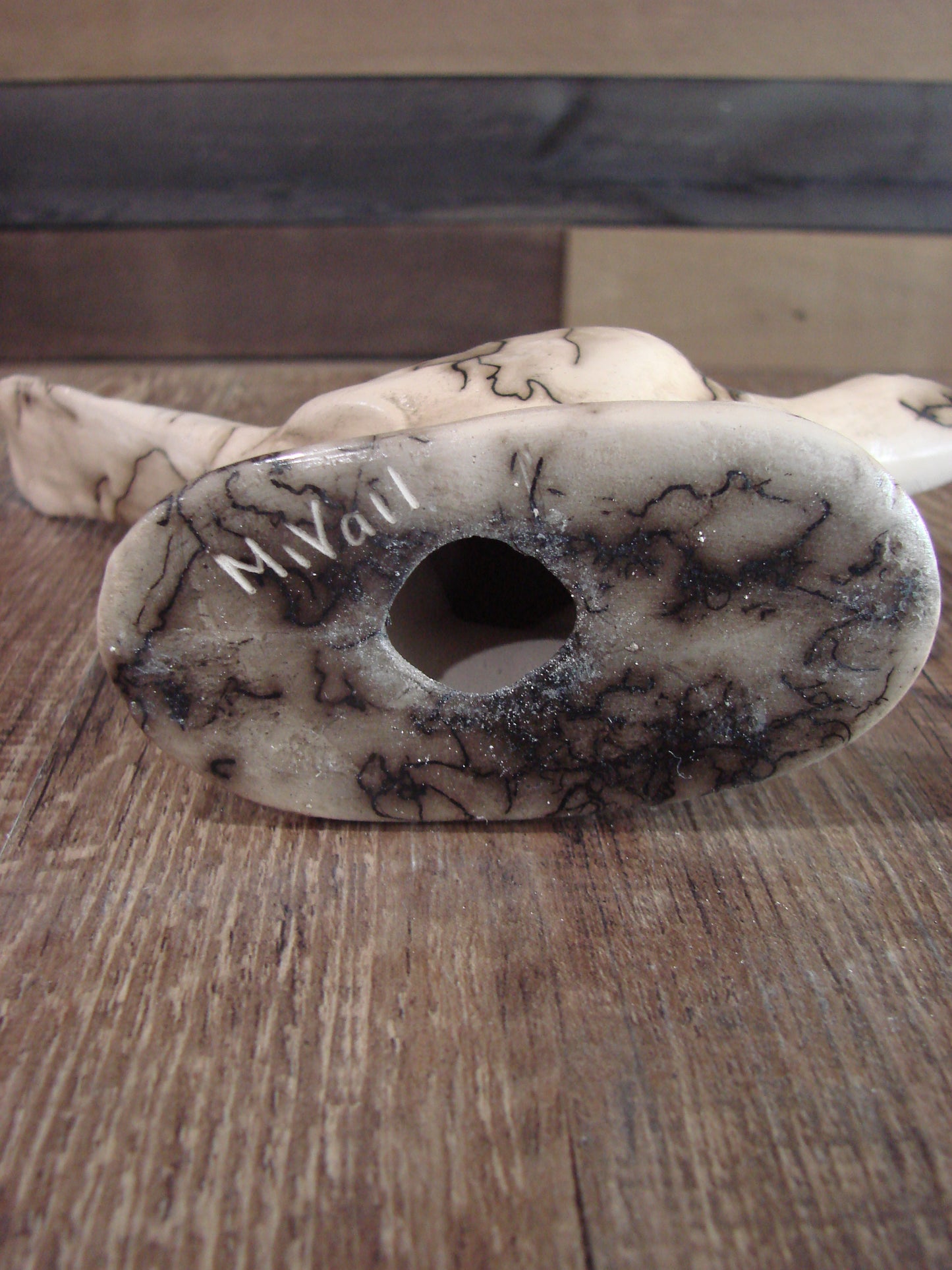 Native American Pottery Horse Hair Road Runner Sculpture by Vail