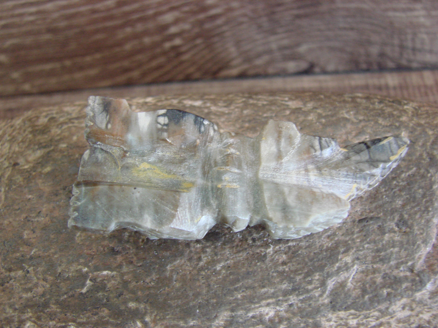 Native American Zuni Indian Picasso Marble Horned Lizard Fetish by Mackel