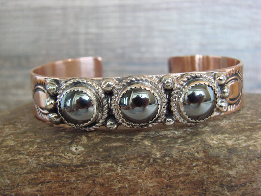 Native American Copper & Hematite Bracelet by Cleveland