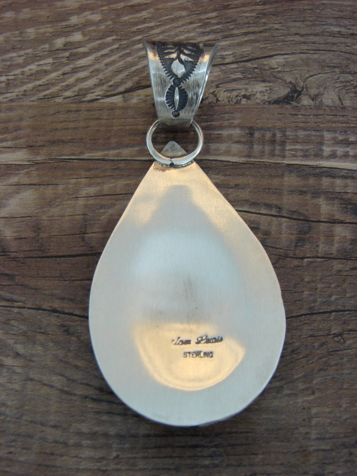 Native American Sterling Silver & Sonoran Turquoise Cluster Pendant by Lewis