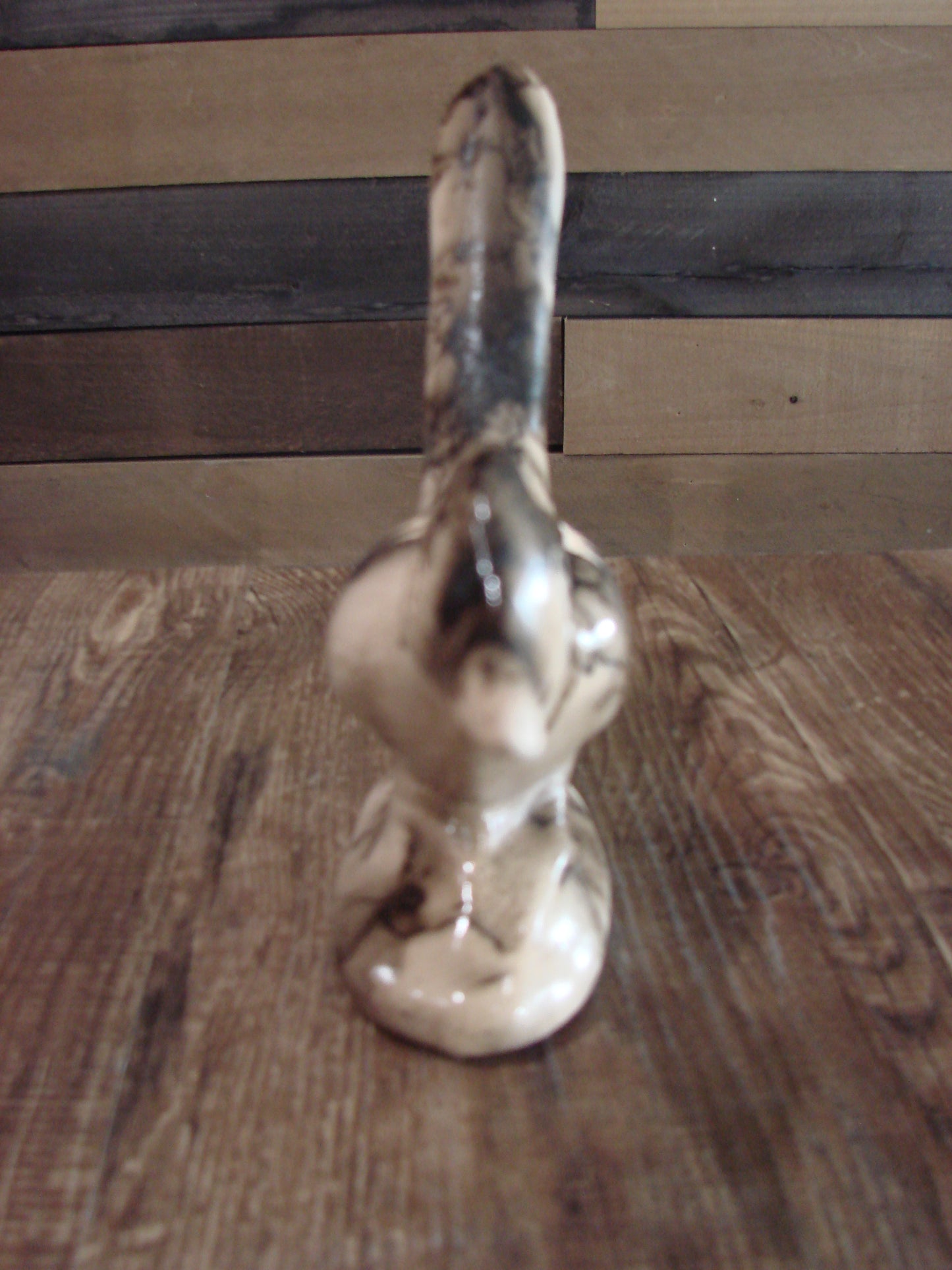 Native American Pottery Horse Hair Road Runner Sculpture by Vail