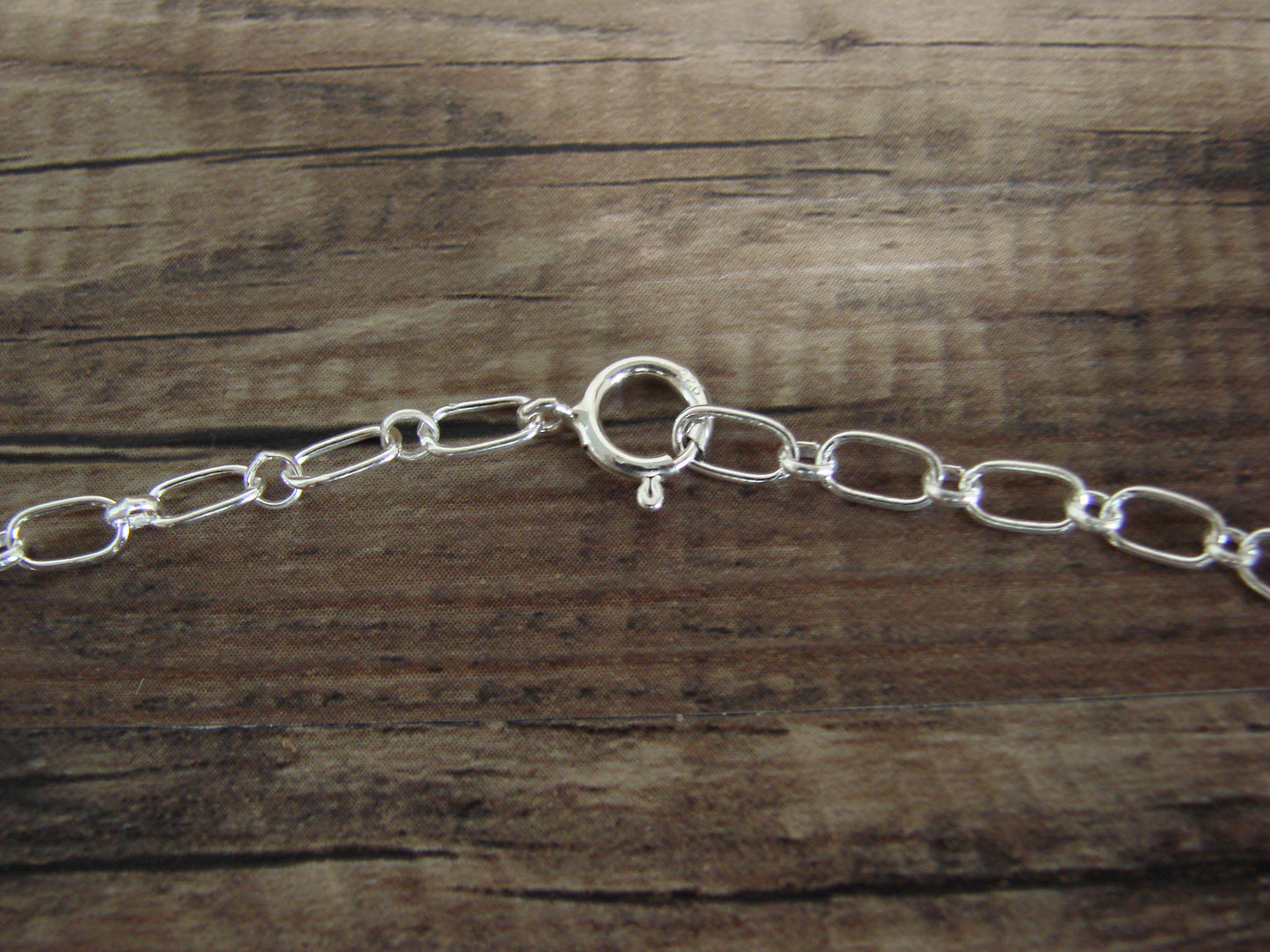 Native American Sterling Silver 18" Multi Stone Inlay Link Necklace - Qualo