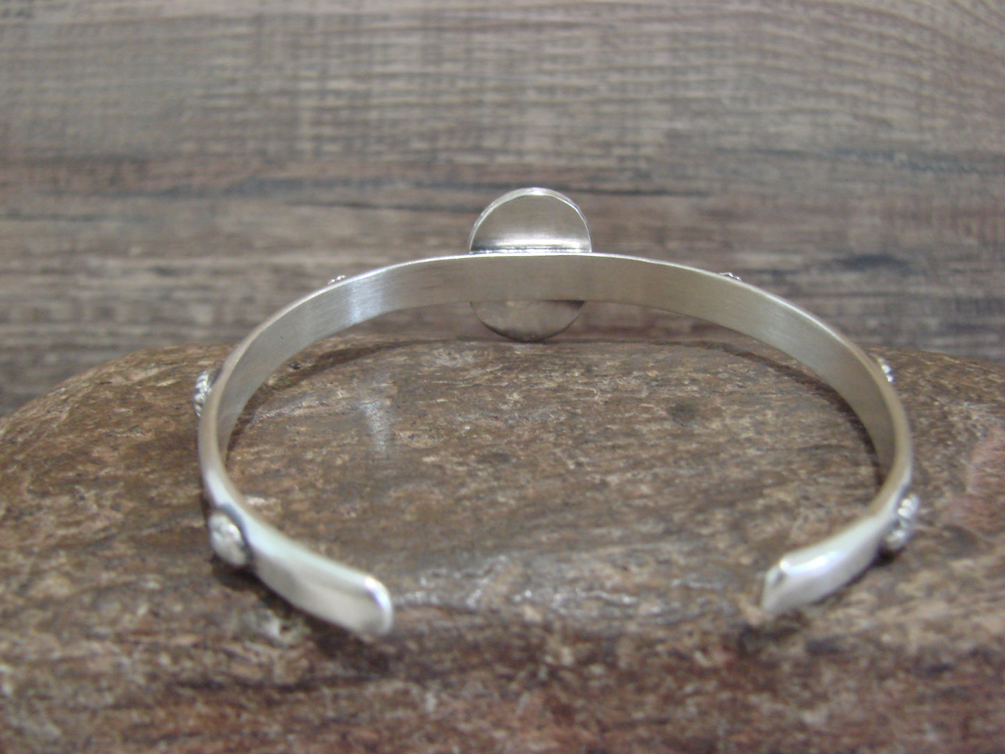 Native American Sterling Silver & Sonoran Turquoise Bracelet Signed SY