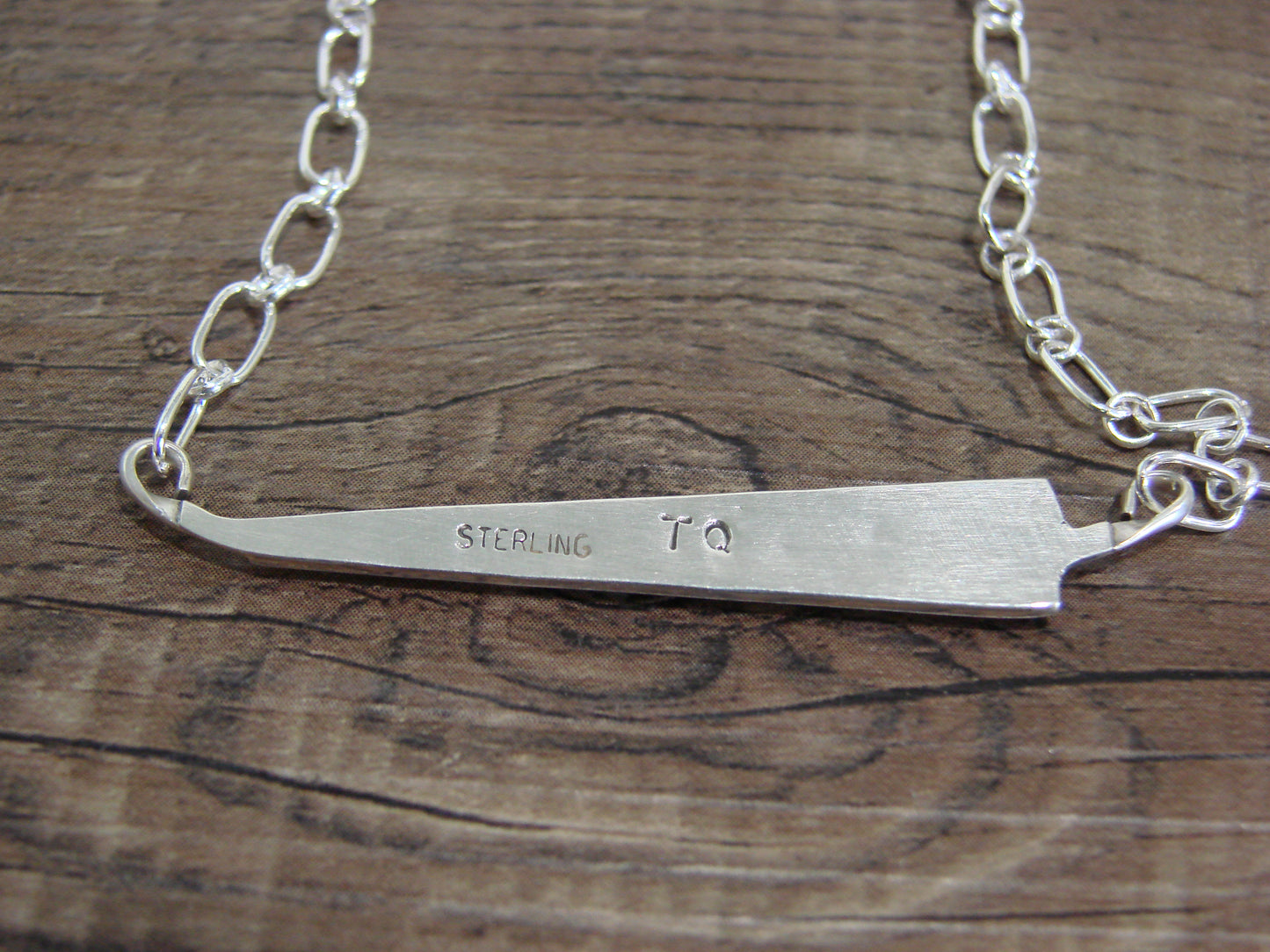 Native American Sterling Silver 18" Multi Stone Inlay Link Necklace - Qualo
