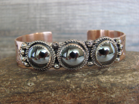 Native American Copper & Hematite Bracelet by Cleveland