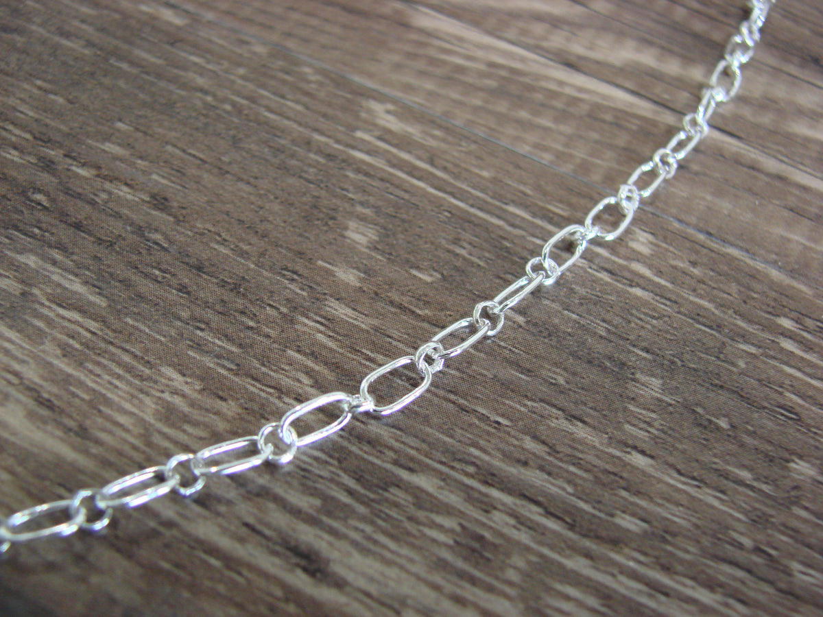 Native American Sterling Silver & Turquoise Floral Link Necklace - Burnside