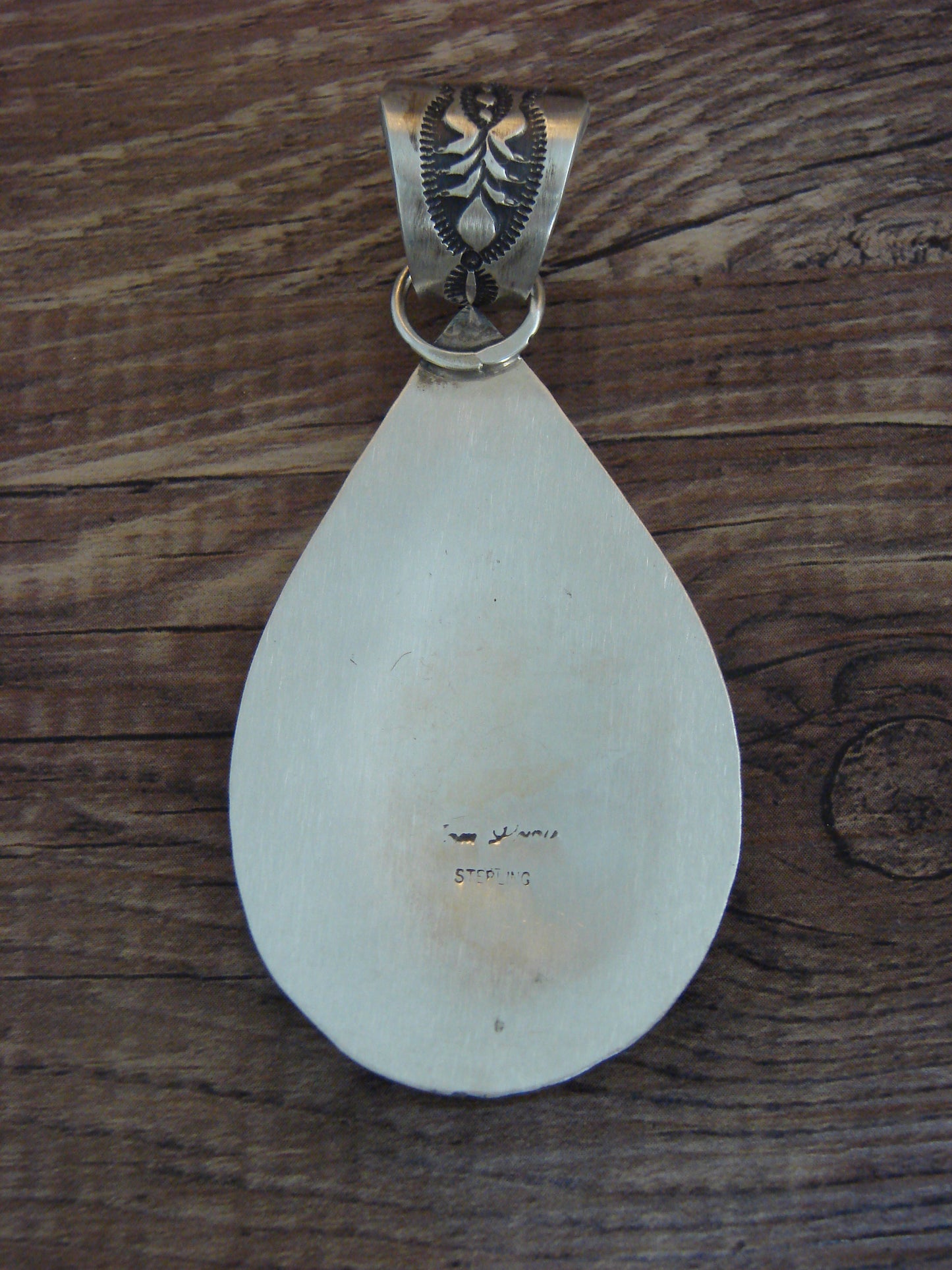 Native American Sterling Silver & Sonoran Turquoise Cluster Pendant by Lewis
