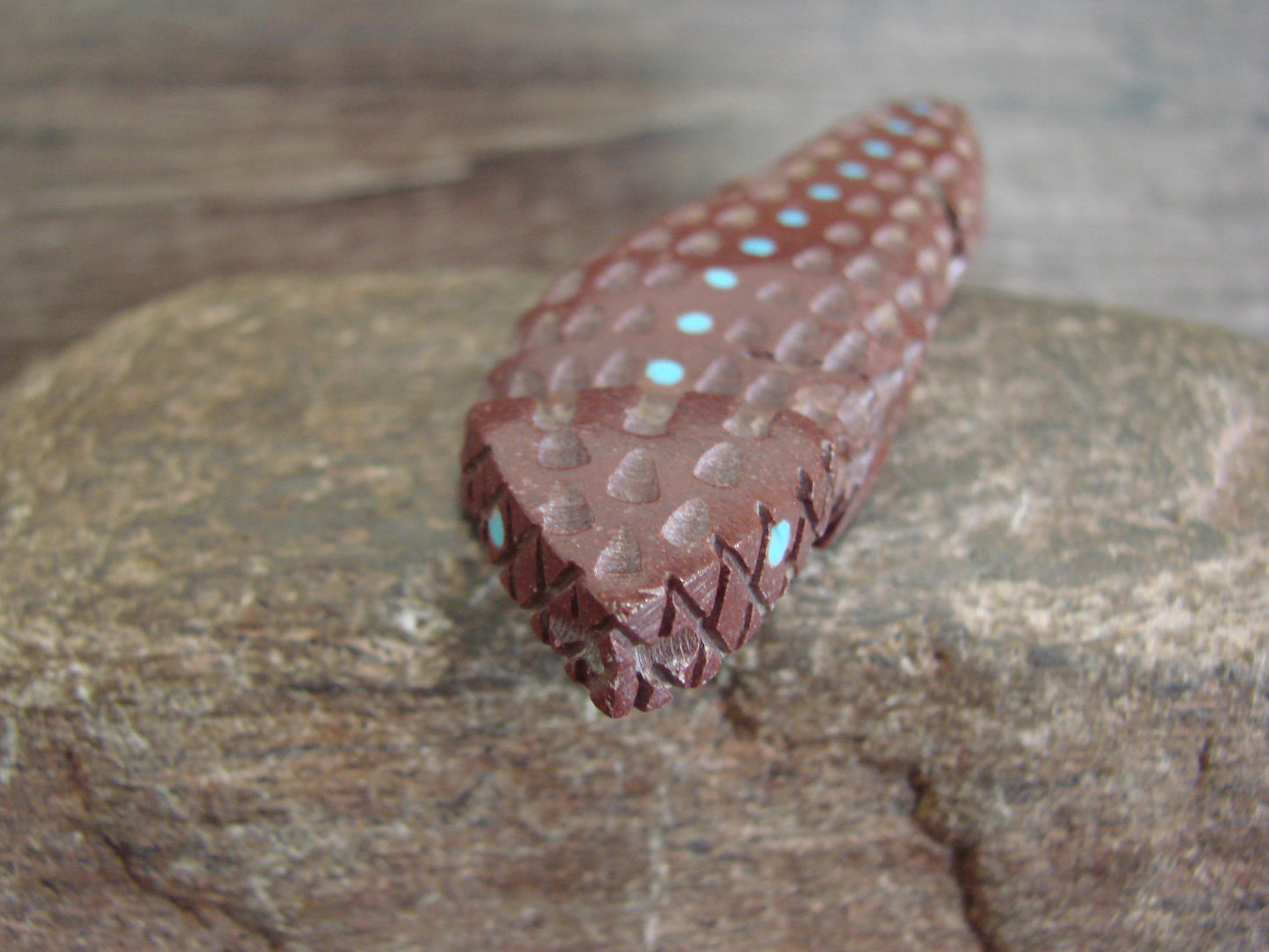 Native American Zuni Indian Pipe Stone Horned Lizard Fetish by Charlie