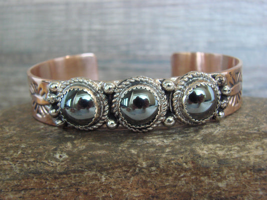 Native American Copper & Hematite Bracelet by Cleveland