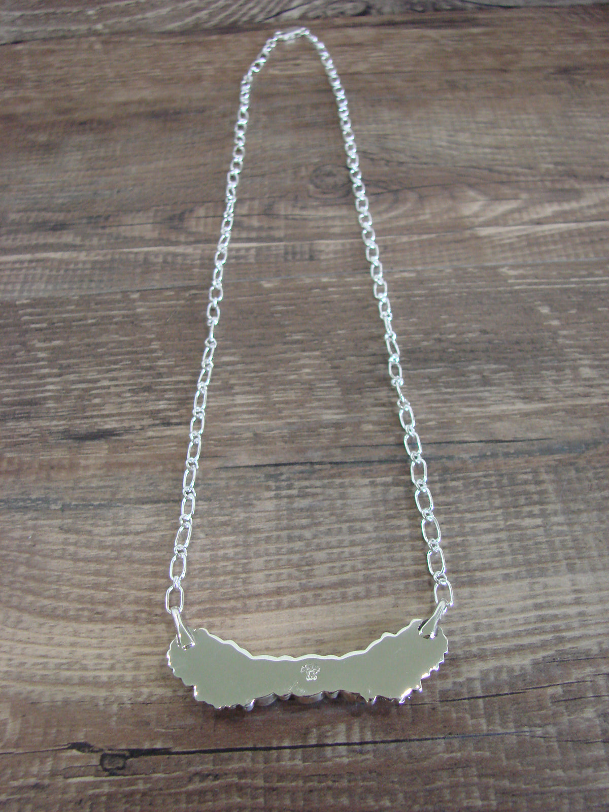 Native American Sterling Silver & Turquoise Floral Link Necklace - Burnside