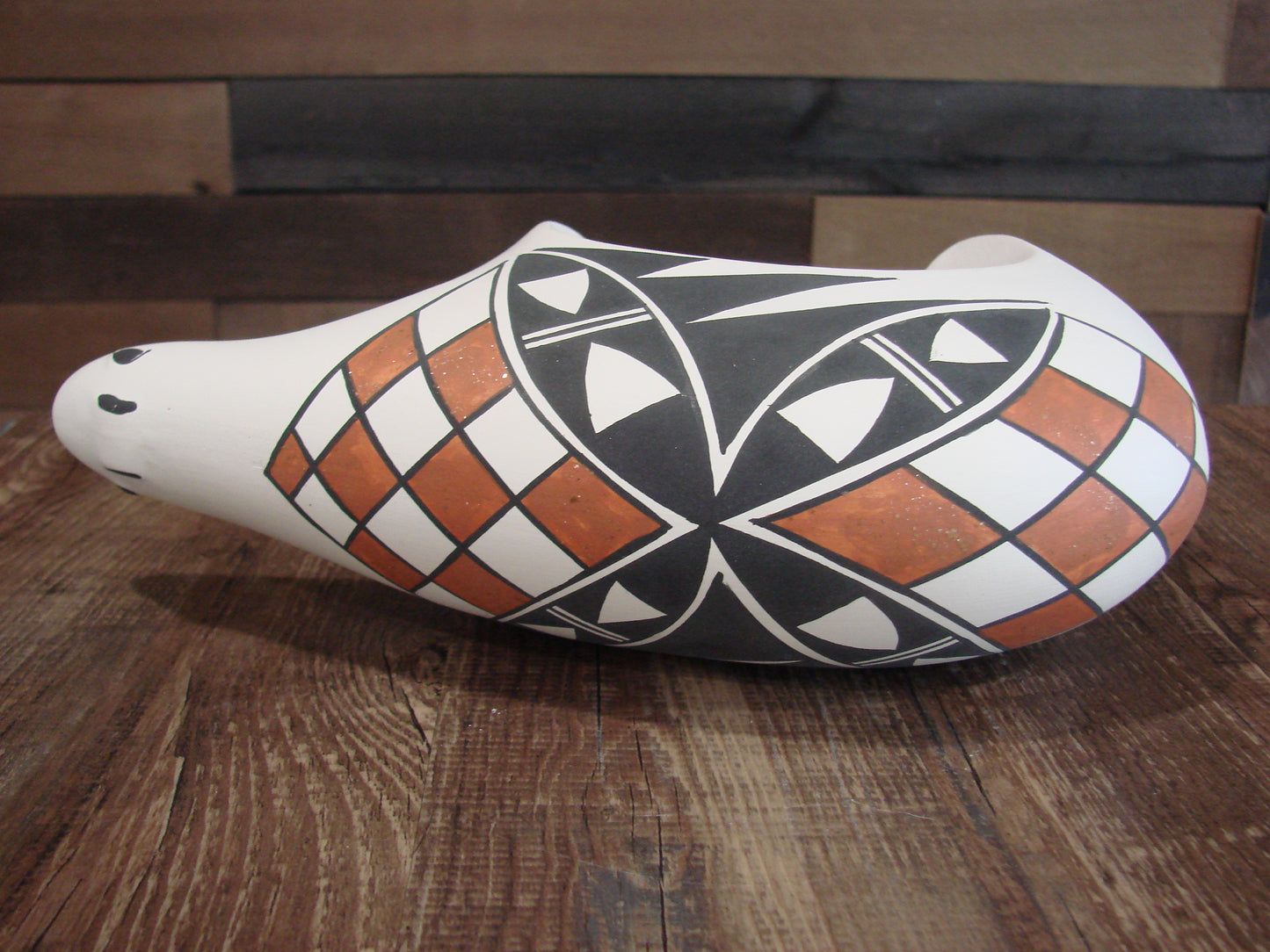 Native American Hand Painted Acoma Bear Pottery by Kuutimaitsa