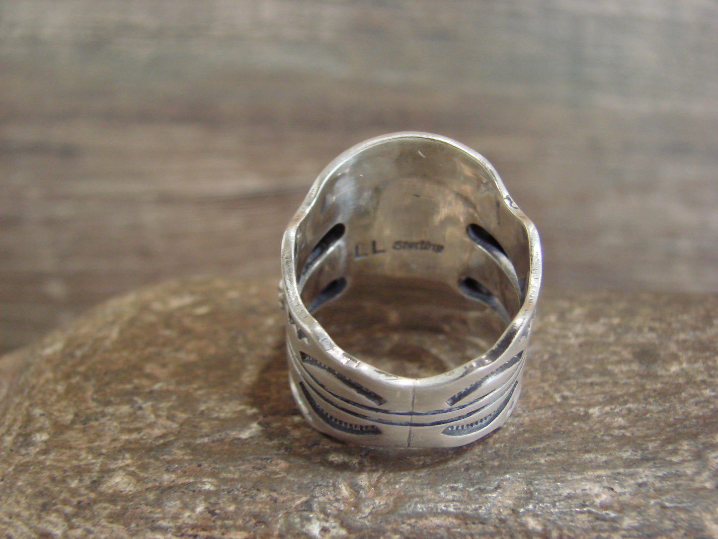 Native American Sterling Silver & Turquoise Ring - Lee - Size 10