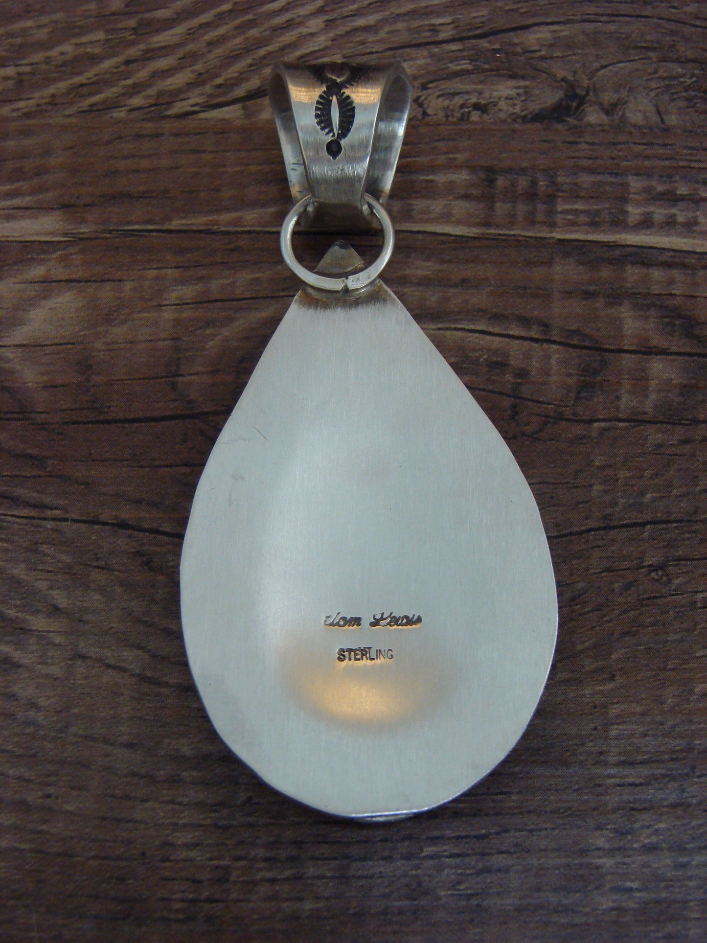 Native American Sterling Silver & Sonoran Turquoise Cluster Pendant by Lewis