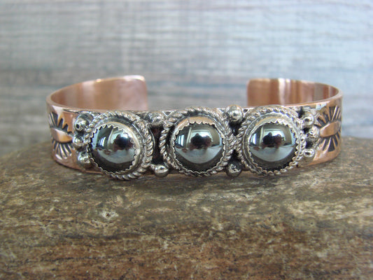 Native American Copper & Hematite Bracelet by Cleveland
